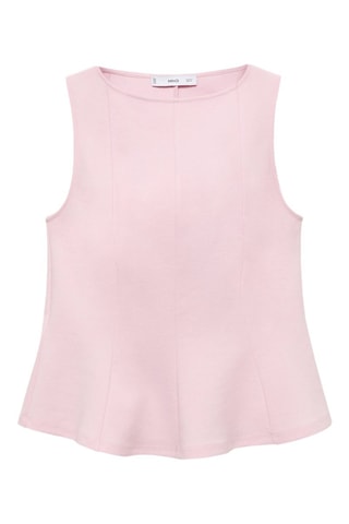 Haut péplum détails coutures - Rose