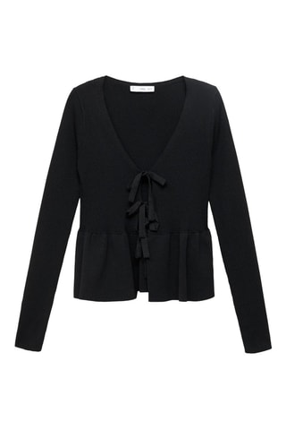 Cardigan maille nœuds - Noir