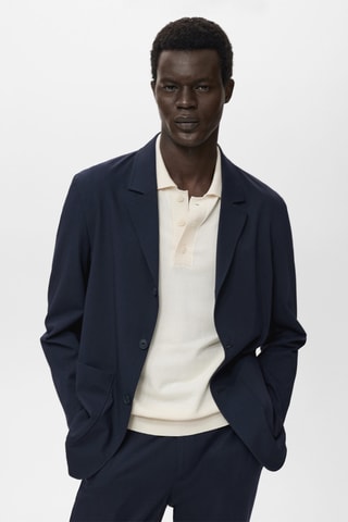 Veste slim-fit poches - Bleu marine
