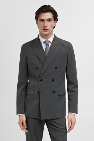 Veste de costume Monaco croisée slim-fit - Gris