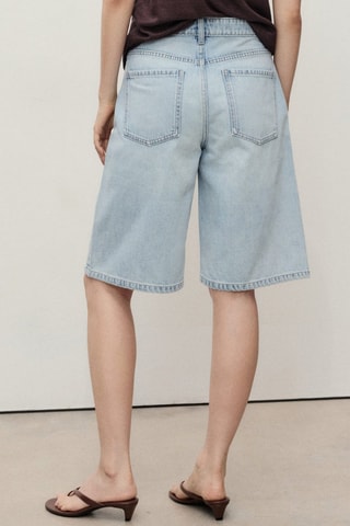 Short en jean droit taille normale - Bleu