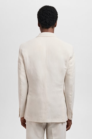 Blazer de costume slim-fit lin et lyocell - Écru