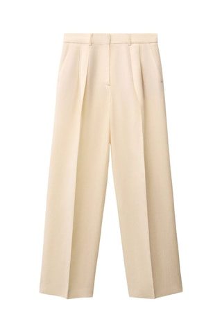 Pantalon de costume droit lin mélangé - Jaune