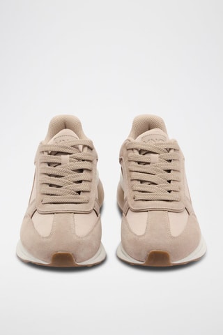 Tennis combinées cuir - Beige