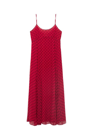 Robe gaze à imprimé floral - Rouge