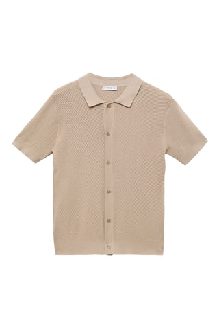 Chemise en maille structurée - Beige