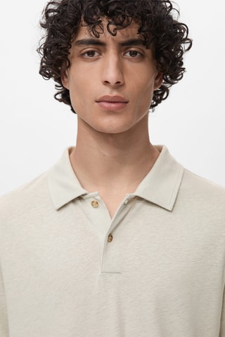 Polo lin slim-fit - Gris
