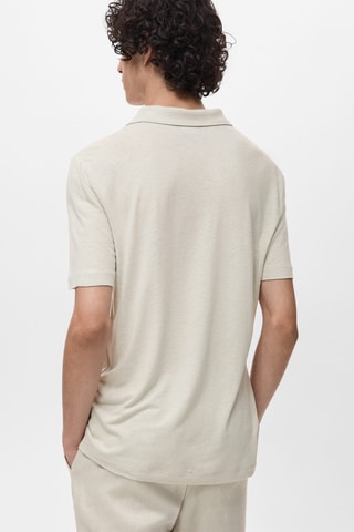 Polo lin slim-fit - Gris