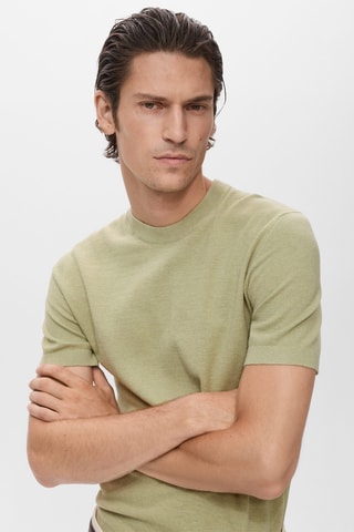 T-shirt maille fine coton - Vert