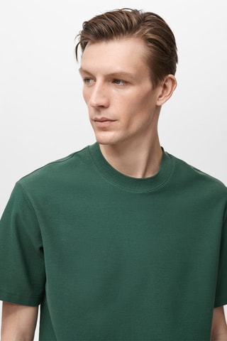 T-shirt texture regular-fit - Vert foncé