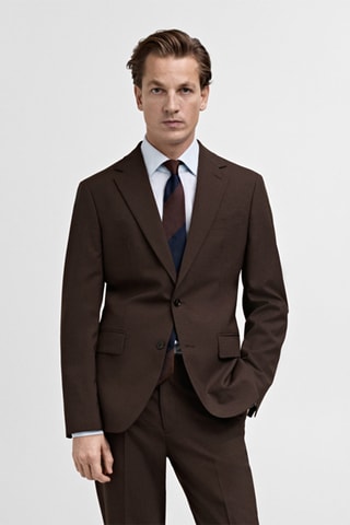 Veste costume Turín 100 % laine - Marron