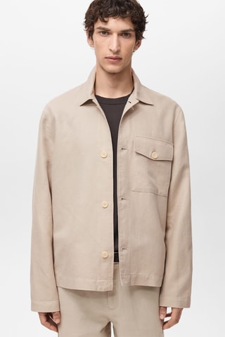 Surchemise en lin straight-fit - Beige