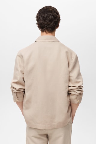 Surchemise en lin straight-fit - Beige