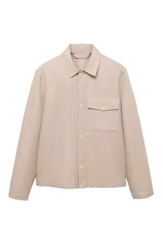 Surchemise en lin straight-fit - Beige
