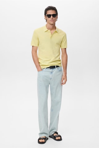 Polo maille structurée slim-fit - Jaune