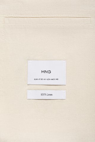 Veste de costume Salerno 100 % lin slim fit - Écru