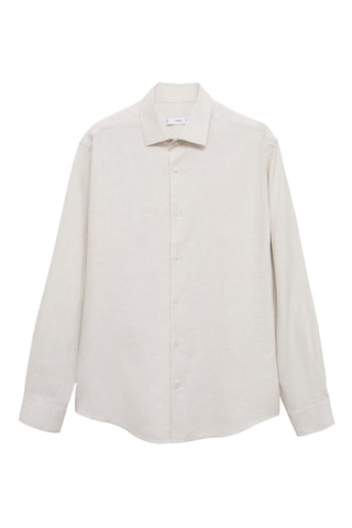Chemise coton et lin - Blanc