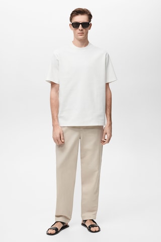 T-shirt texture regular-fit - Blanc