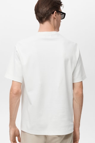 T-shirt texture regular-fit - Blanc
