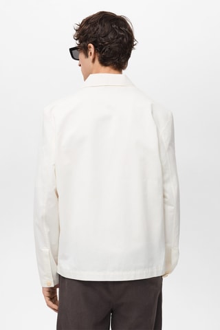 Surchemise lin et coton avec poche - Écru