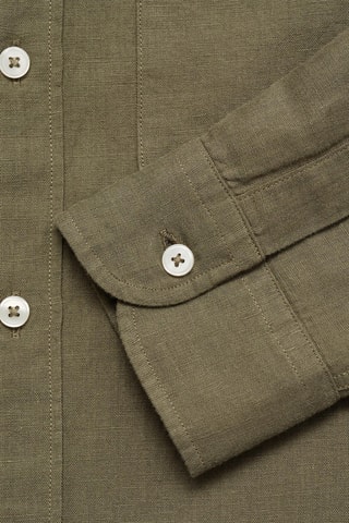 Chemise lin poche - Kaki