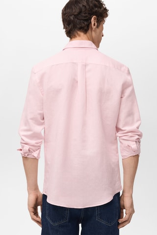 Chemise lin poche - Rose clair