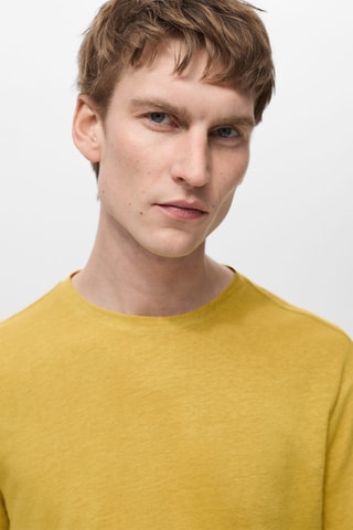 T-shirt lin slim-fit - Jaune