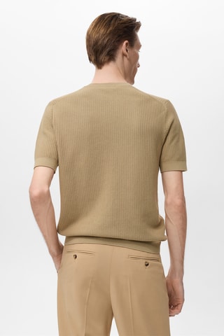 T-shirt 100 % coton maille - Beige