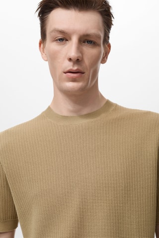 T-shirt 100 % coton maille - Beige