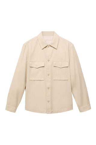 Veste coton lyocell à poches - Beige