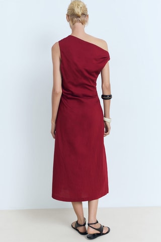 Robe asymétrique nœuds - Bordeaux