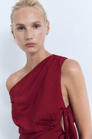 Robe asymétrique nœuds - Bordeaux