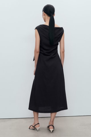 Robe asymétrique nœuds - Bleu marine