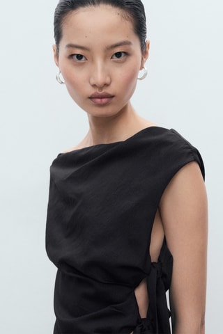 Robe asymétrique nœuds - Bleu marine