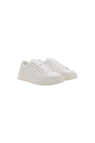 Baskets empiècements cuir - Blanc
