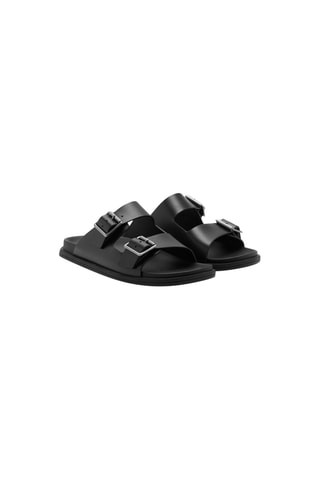 Sandales boucles cuir - Noir