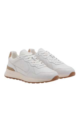 Tennis combinées cuir - Beige