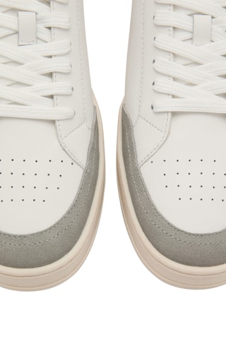 Tennis combinées cuir - Blanc
