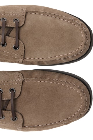 Chaussures bateau cuir suède - Marron clair