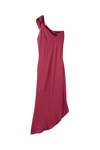 Robe satinée asymétrique - Bordeaux