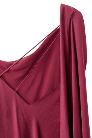 Robe satinée asymétrique - Bordeaux