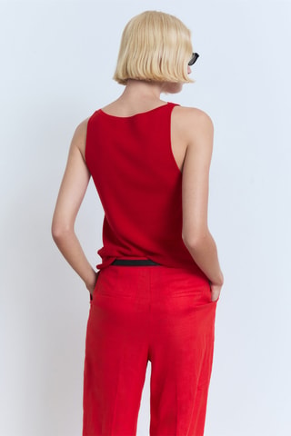 Top maille fine - Rouge