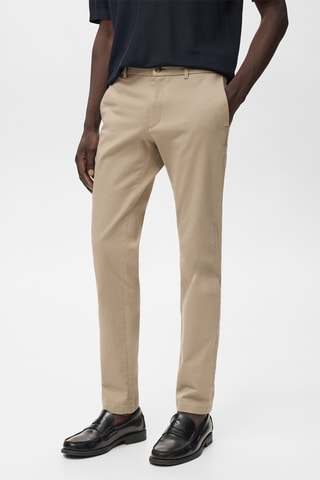 Pantalon Barna slim-fit en sergé - Beige