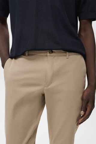 Pantalon Barna slim-fit en sergé - Beige