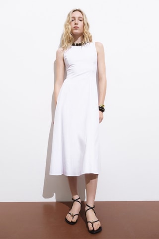 Robe midi évasée - Blanc