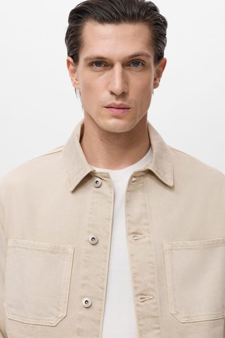 Blouson en jean poches - Beige