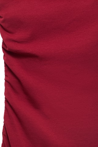 Robe asymétrique froncée à bretelles - Bordeaux