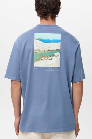 T-shirt pièce imprimé - Bleu
