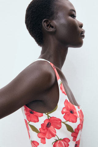 Robe coton évasée - Blanc