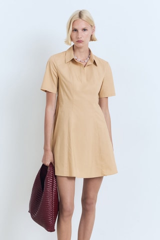 Robe chemisier coton - Marron